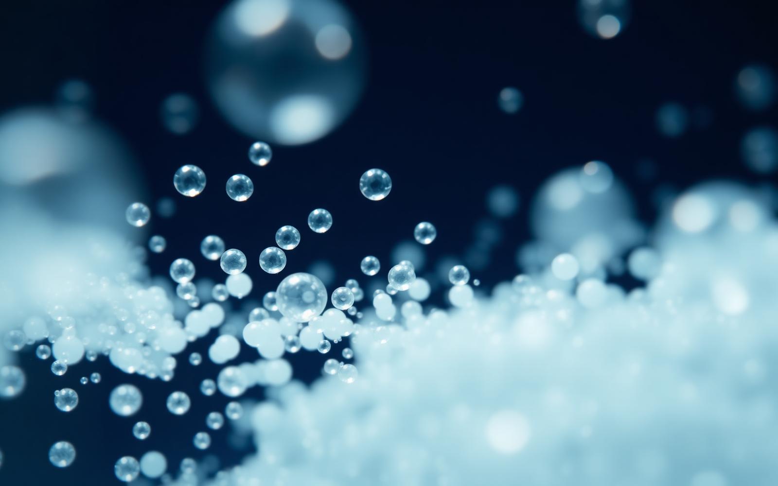 Ultra fine bubbles suspended in water