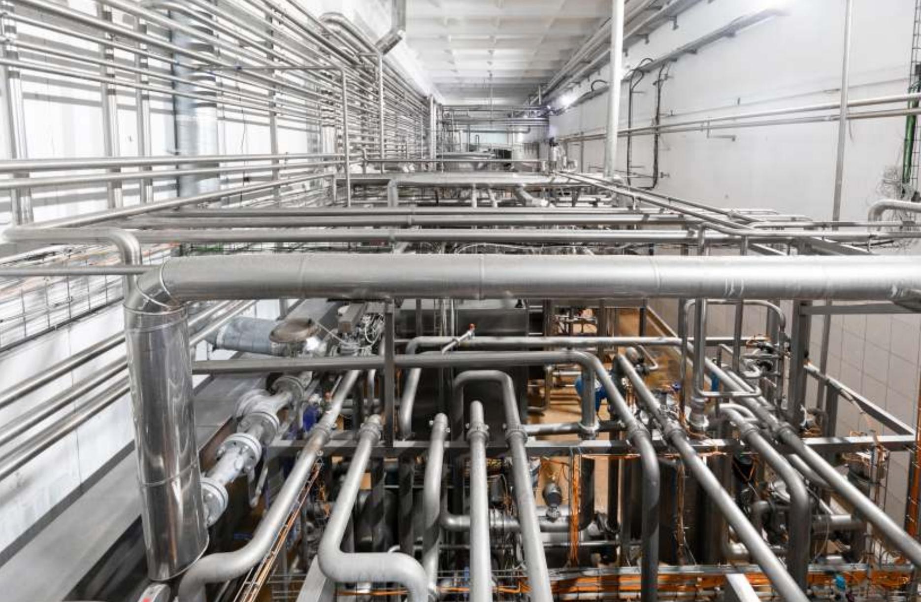 Industrial water supply and drainage piping installation